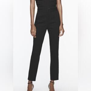 Zara Elastic Back Trousers Black Size XL